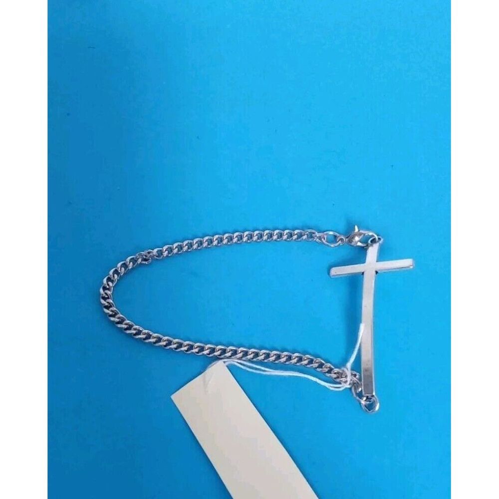 Cross Bracelet Silver Chain‎ Religious Jewelry Fashion Accessory